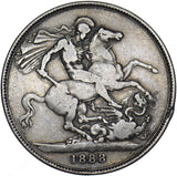 1888 Crown - Victoria British Silver Coin