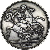 1889 Crown - Victoria British Silver Coin - Nice