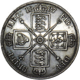 1887 Double Florin - Victoria British Silver Coin - Nice