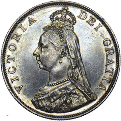 1887 Double Florin - Victoria British Silver Coin - Very Nice