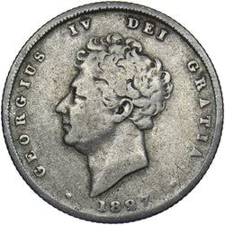 1827 Shilling - George IV British Silver Coin