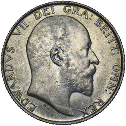 1902 Shilling - Edward VII British Silver Coin - Very Nice