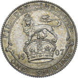 1907 Shilling - Edward VII British Silver Coin - Very Nice
