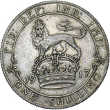1917 Shilling - George V British Silver Coin - Nice