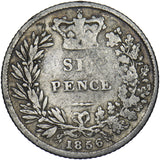 1856 Sixpence - Victoria British Silver Coin