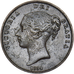 1854 Penny - Victoria British Copper Coin