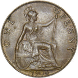 1906 Penny - Edward VII British Bronze Coin - Very Nice