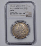 1741 Halfcrown (NGC VF35) - George II British Silver Coin - Nice