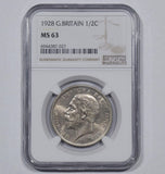 1928 Halfcrown (NGC MS63) - George V British Silver Coin - Superb