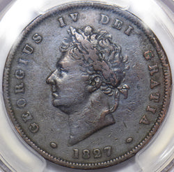 1827 Penny (PCGS VF Detail) - George IV British Copper Coin