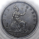 1863 Penny (LCGS 70) - Victoria British Bronze Coin - Very Nice