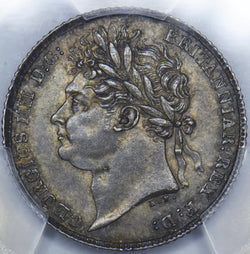 1825 Sixpence (PCGS MS62) - George IV British Silver Coin - Superb