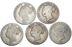 1874 - 1879 Halfcrowns Lot (5 Coins) - Victoria British Silver Coins