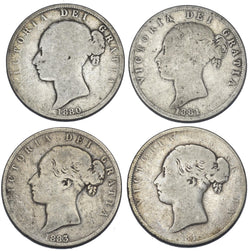 1880 - 1884 Halfcrowns Lot (4 Coins) - Victoria British Silver Coins