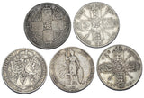 1872 - 1918 Florins Lot (5 Coins) - British Silver Coins - All Different Types