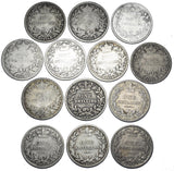1870 - 1886 Shillings Lot (13 Coins) - Victoria British Silver Coins