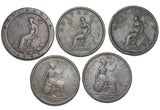 1797 - 1826 Pennies Lot (5 Coins) - British Copper Coins