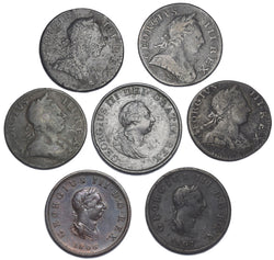 1770 - 1806 Halfpennies Lot (7 Coins) - George III British Copper Coins