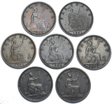 1860 - 1867 Better Grade Farthings Lot (7 Coins) - Victoria British Bronze