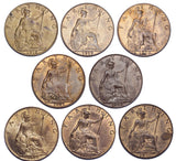1918 - 1925 High Grade Farthings Lot (8 Coins) - George V British Bronze Coins