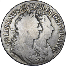 1689 Halfcrown - William & Mary British Silver Coin