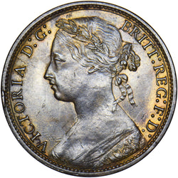 1875 Penny - Victoria British Bronze Coin - Very Nice