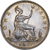 1877 Penny - Victoria British Bronze Coin - Very Nice