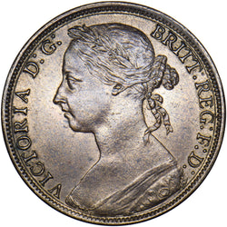 1887 Penny - Victoria British Bronze Coin - Very Nice