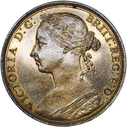 1892 Penny - Victoria British Bronze Coin - Superb