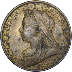 1896 Penny - Victoria British Bronze Coin - Very Nice