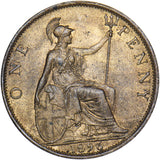1896 Penny - Victoria British Bronze Coin - Very Nice