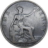 1897 Penny (High Tide - Rare) - Victoria British Bronze Coin