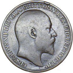 1909 Penny (Raised Dot) - Edward VII British Bronze Coin