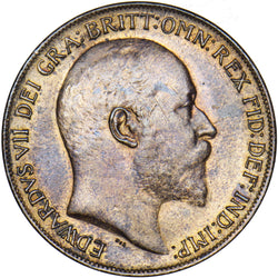 1910 Penny - Edward VII British Bronze Coin - Very Nice