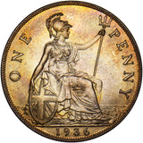 1936 Penny - George V British Bronze Coin - Superb