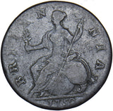 1750 Halfpenny - George II British Copper Coin