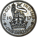 1937 Proof English Shilling - George VI British Silver Coin - Superb