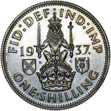 1937 Proof Scottish Shilling - George VI British Silver Coin - Superb