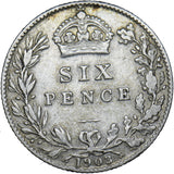 1903 Sixpence - Edward VII British Silver Coin - Nice