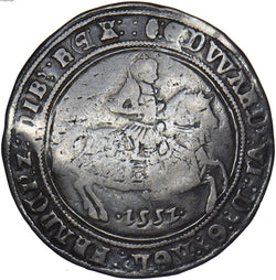 1552 Crown - Edward VI British Silver Hammered Coin - Nice