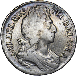 1696 Crown - William III British Silver Coin - Nice