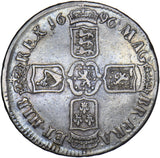 1696 Crown - William III British Silver Coin - Nice