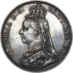 1890 Crown - Victoria British Silver Coin - Very Nice