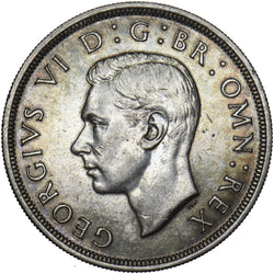 1937 Crown - George VI British Silver Coin - Nice