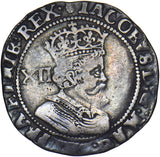 1621 - 23 Shilling (mm. thistle) - James I British Silver Hammered Coin - Nice