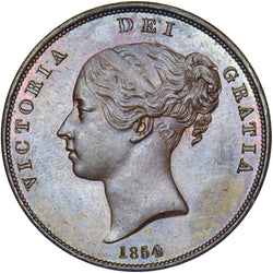 1854 Penny (PT) - Victoria British Copper Coin - Superb