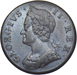 1753 Halfpenny - George II British Copper Coin - Nice