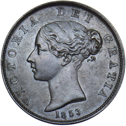 1853 Halfpenny - Victoria British Copper Coin - Nice