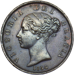1854 Halfpenny - Victoria British Copper Coin - Nice