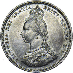 1887 Shilling - Victoria British Silver Coin - Very Nice